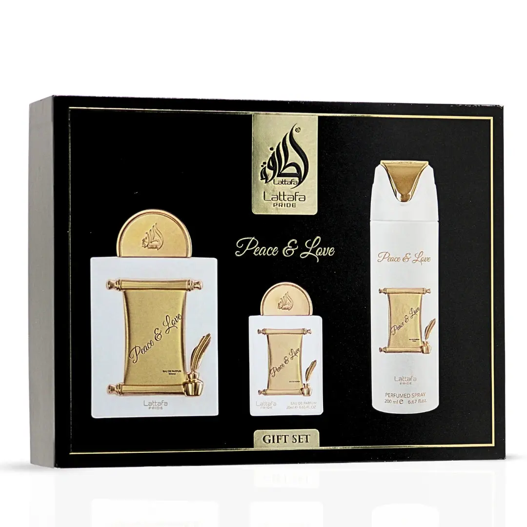 Peace & Love 3-Piece Perfume Gift Set by Lattafa Pride (Gift Set)