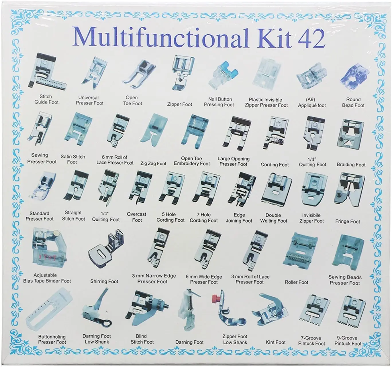 42 Pcs Sewing Machine Presser Feet Set for Brother, Babylock, Singer, Janome, Elna, Toyota, New Home, Simplicity, Necchi, Kenmore, and Most of Low Shank Sewing Machines - Home Improvement.