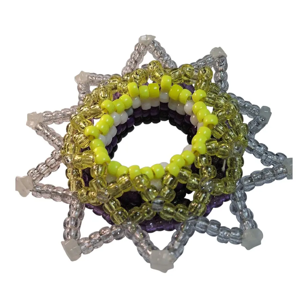 Kandi Mandala Cuff Non-binary Colors Pony Beads  Made to Order