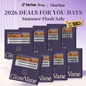 GlowVane TrueCurve Lash LengthLock Collection Cluster Eyelashes | Winkie Shiney Single Size Per Box 10mm-16mm Ultra-Dense Long-Lasting DIY Style Lashes