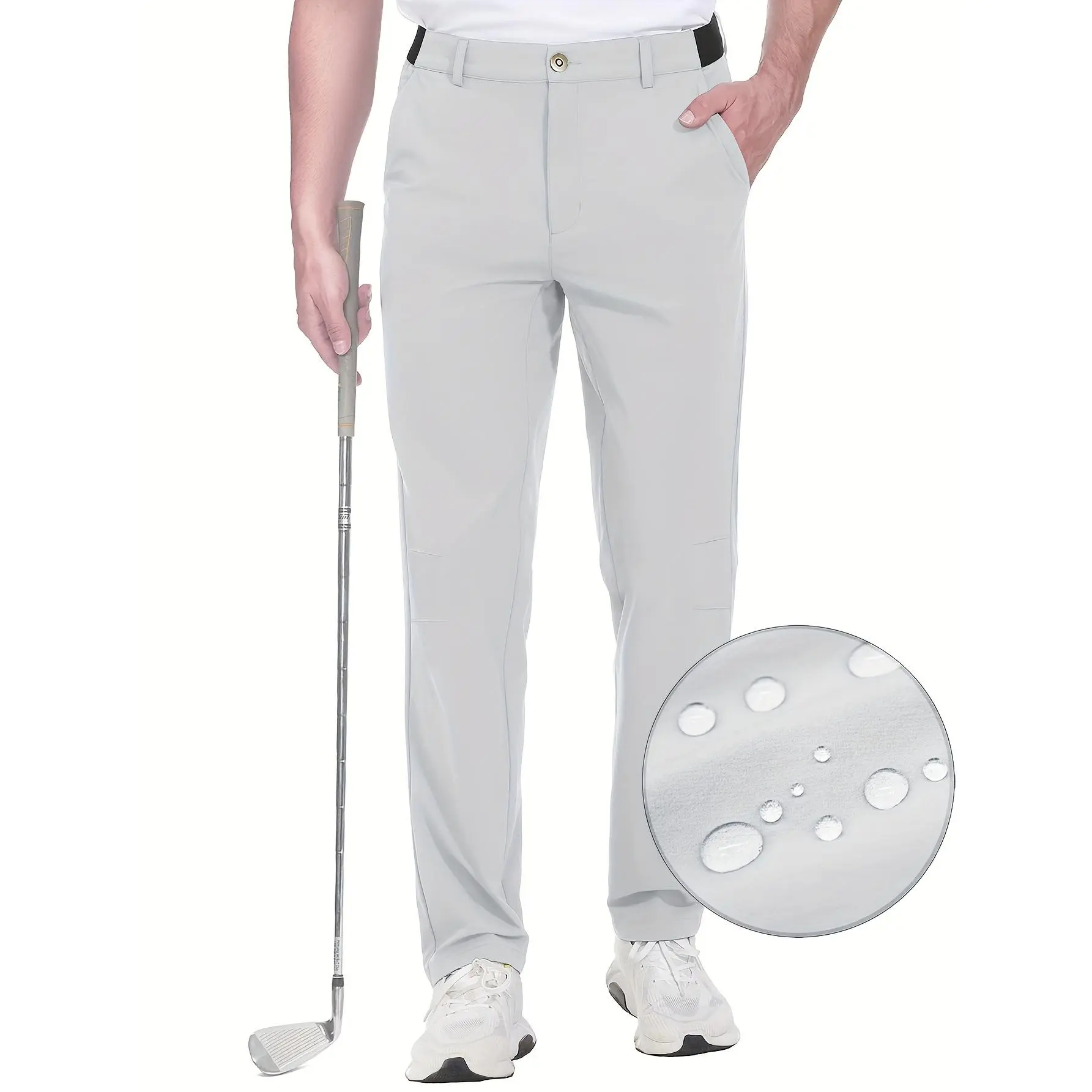 Men'S Navy Blue Golf Pants - Stretchy Nylon Blend, 4-Pocket Design, Breathable & Quick-Dry, Ideal for Golf, Hiking, Running & Casual Outings, Outdoor Sports Pants | Casual Fit Pants | Stretchy Fabric