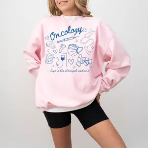 Oncology Nurse T-Shirt, Sweatshirt, Hoodie – Inspirational Hem ONC Nurse Pullover, Hematology Oncology RN Pediatric Chemo Nurse Gift Cotton Crewneck