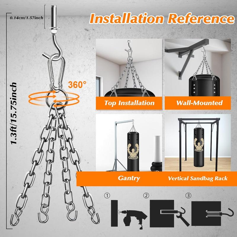 4FT Hanging Punching Bag for Adults, Super PU Leather Boxing Training Equipment Heavy Bag with 12OZ MMA Gloves, Unfilled Kicking Bag Boxing Set for Training Karate Kickboxing Muay Thai