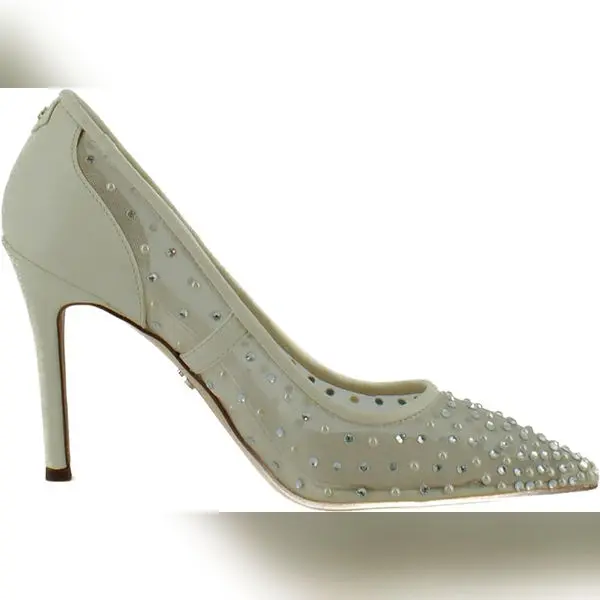 Sam Edelman Women's Hazel Mesh Pump with Sparkling Studs and Pointed Toe Design