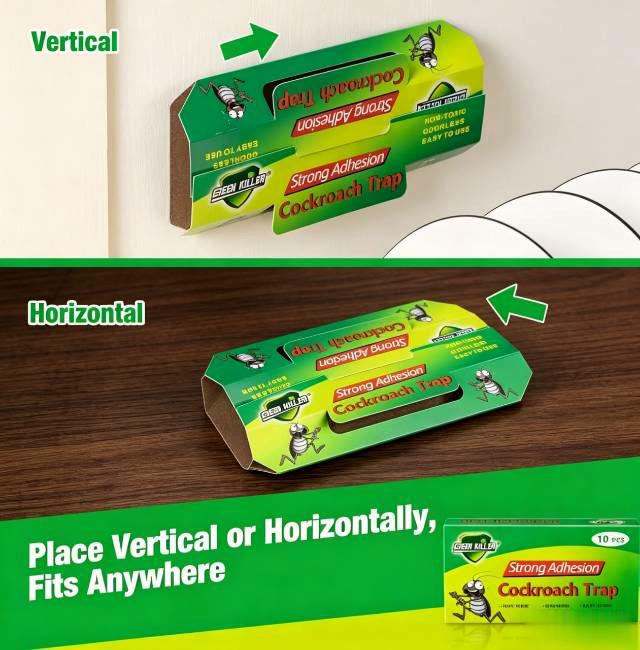Super Sticky Roach Glue Traps with Natural Fish Meal Bait, Non-Toxic & Family Safe, No Chemicals or Mess, Easy to Use, Quickly Catches Roaches, Ants & Spiders, Long-Lasting Indoor Pest Control for Kitchen, Bathroom & Home