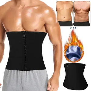 1/2/3/4 Pack Menswear Sweat Waist Trainer Cincher Sauna Belt Shapewear Body Shaper Comfy Stretchy Sports Girdle Trimmer Fitness Gym Bands Workout Waistband Adjustable Straps Suit Zipper Clothes Layer Spandex Compression Polyester
