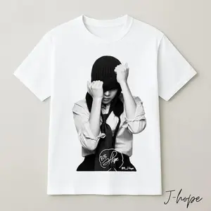 [100% Cotton][Graphic Tee]Arirang Bangtan Members Signature Graphic White and Black Unisex T-Shirt, 90s Tee, World Tour 2026
