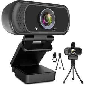 1080P Webcam with Microphone, HD Webcam Web Camera with Tripod Stand, Widescreen USB Computer Camera, Streaming Mic Webcam for Online Calling/Conferencing, Zoom/Facetime/YouTube Laptop Desktop