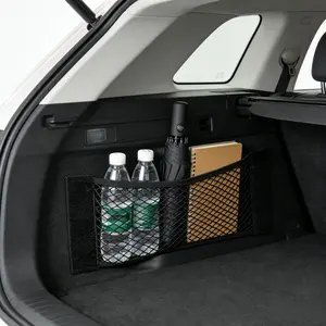 Double Layer Car Organizer Elastic Storage Mesh Cargo Net Trunk Organizer Rear Seat Net Bag for Auto Storage Accessories Vehicle Organizer with Elastic Net, Car Organization Supplies