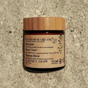 Earthly Glow Magnesium Cream - 4 oz Ultra-Hydrating Botanicals & Nutrient-Rich Butters for Soft Smooth Skin & Calm Support