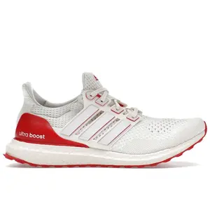 adidas Men's Ultra Boost 1.0 Chalk White Scarlet, from StockX