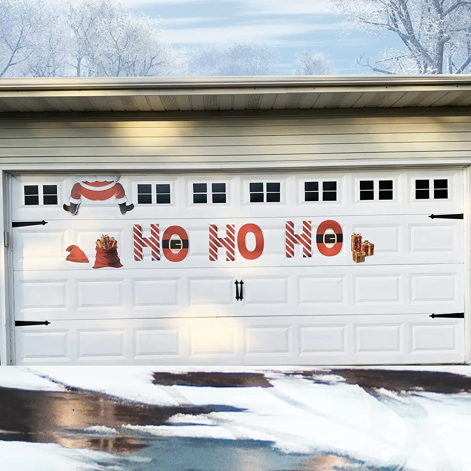 Jumbo Christmas Garage Door Magnets, 10-Piece Magnetic Merry Christmas Set, Festive Indoor-Outdoor Home Decor, Jumbo Christmas Garage Magnets