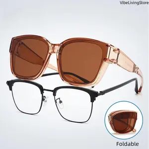 Foldable Fit-Over Glasses - TR90 Frame, UV400 Protection, Square Sunglasses for Fashion Accessory Enthusiasts