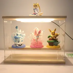 Customizable self-lighting high transparent acrylic artifact display case