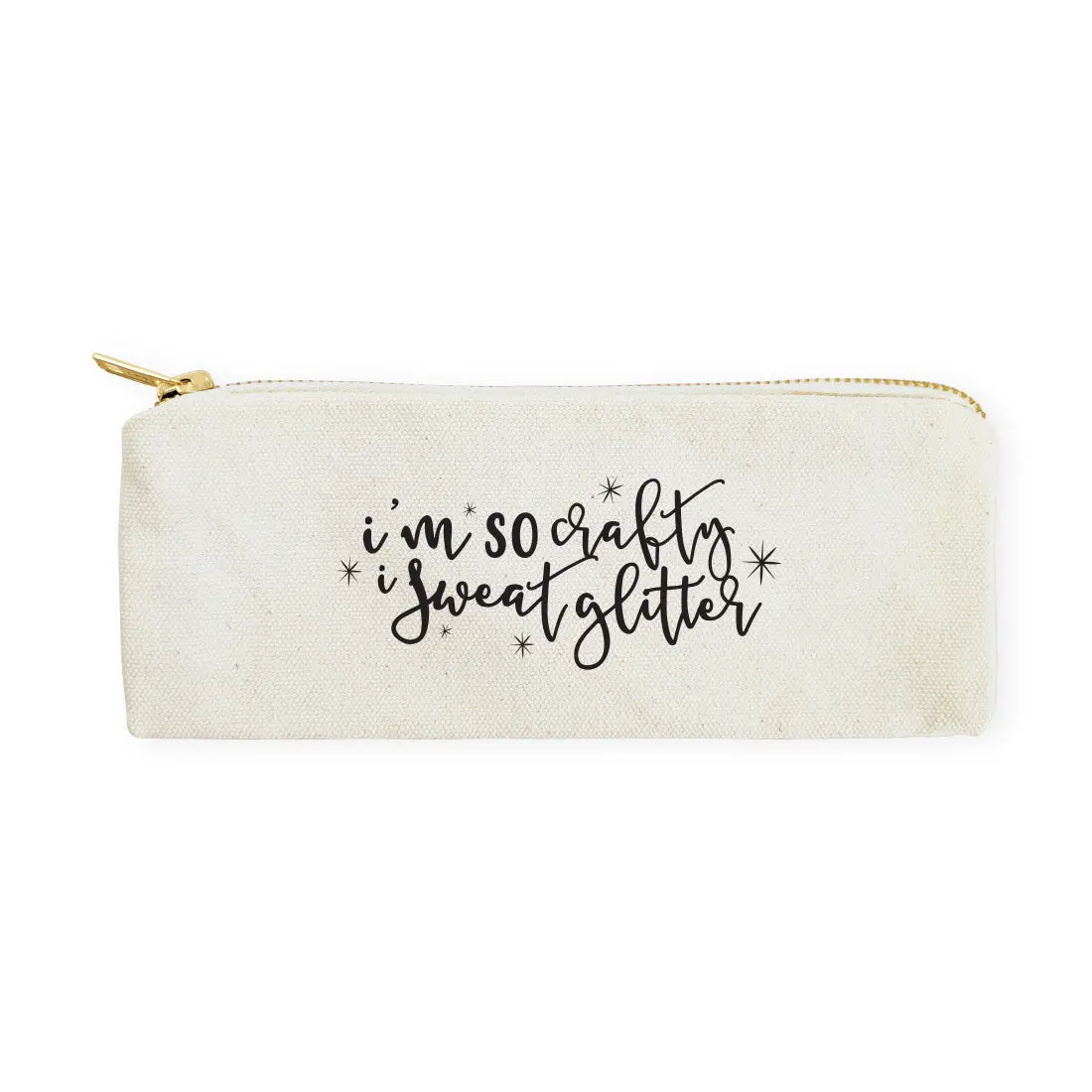 I'm So Crafty I Sweat Glitter Cotton Canvas Pencil Case and Travel Pouch
