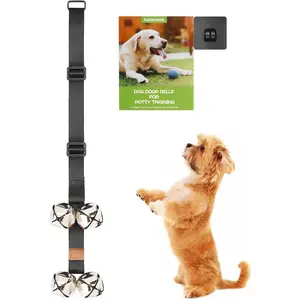 Dog Doorbells for Potty Training, Buckle Adjustable Puppy Dog Door Bells with Extra Loud Bells for Dogs Training, Housebreaking, Door Knob, Ring to Go Outside Puppy Pet Supplies Black