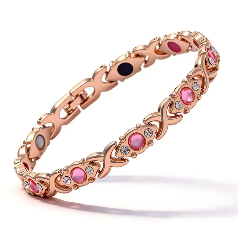 September Energy magnet bracelet, eco-friendly alloy with diamonds, adjustable ladies' wristband,Adjustable Fit, Diamond Accent Wristband Adjustable Magnetic Healing Bracelet for Women Christmas Gift