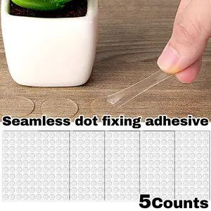 500 Counts Removable Double-Sided Adhesive Dots, Reusable Clear Adhesive Dots for Home Office and School Projects