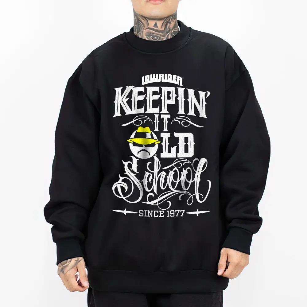 Keep Old in School, Chicano Clothing, Cholo, Gangster clothes, Hoodies for men, Men's clothing, Streetwear, Lowrider, Graphic tee, Men gifts Sweatshirts Loose