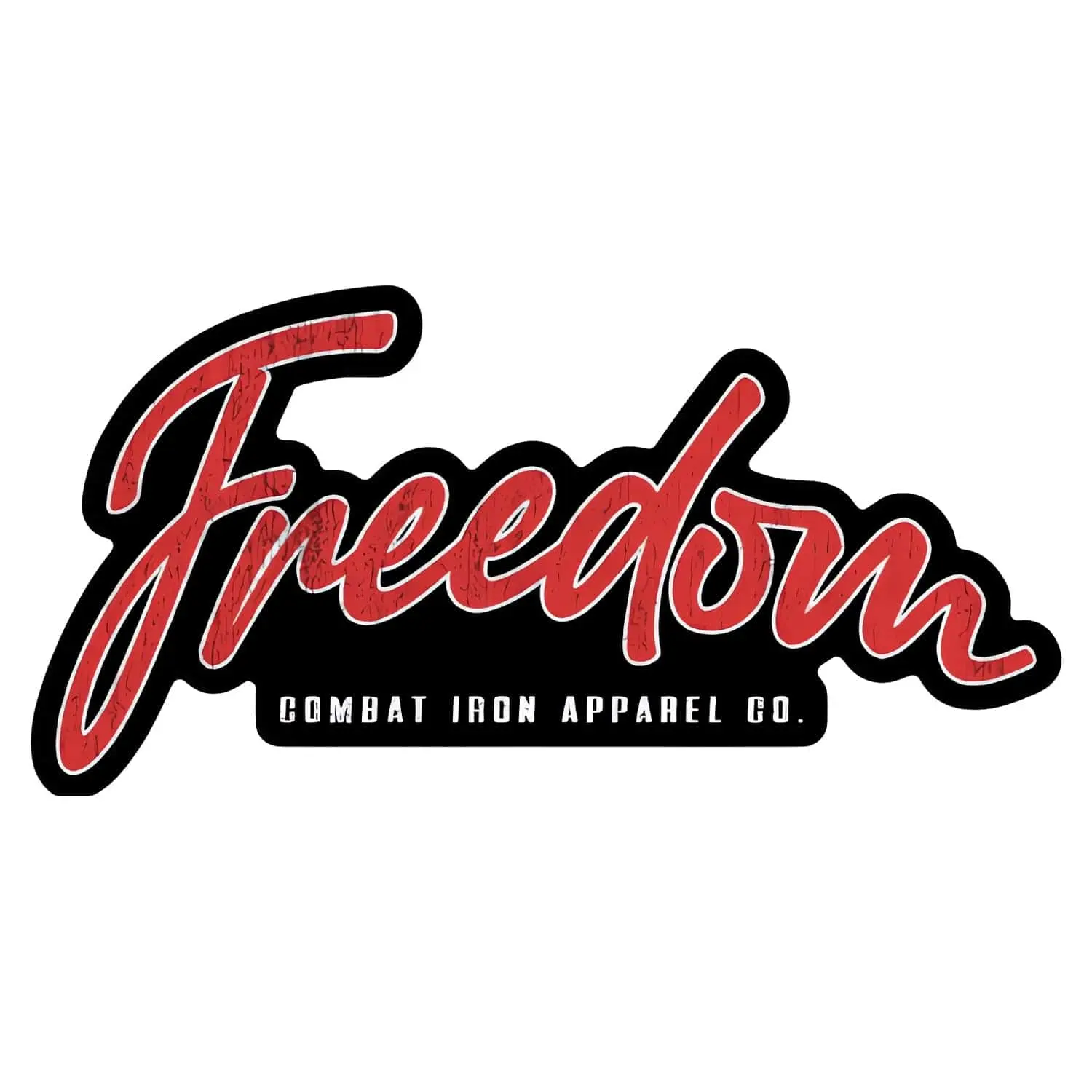 COMBAT IRON Freedom Script Vinyl Decal - Self-Adhesive Peel-and-Stick Sticker for Home Wall Decor, Self Adhesive Sticker