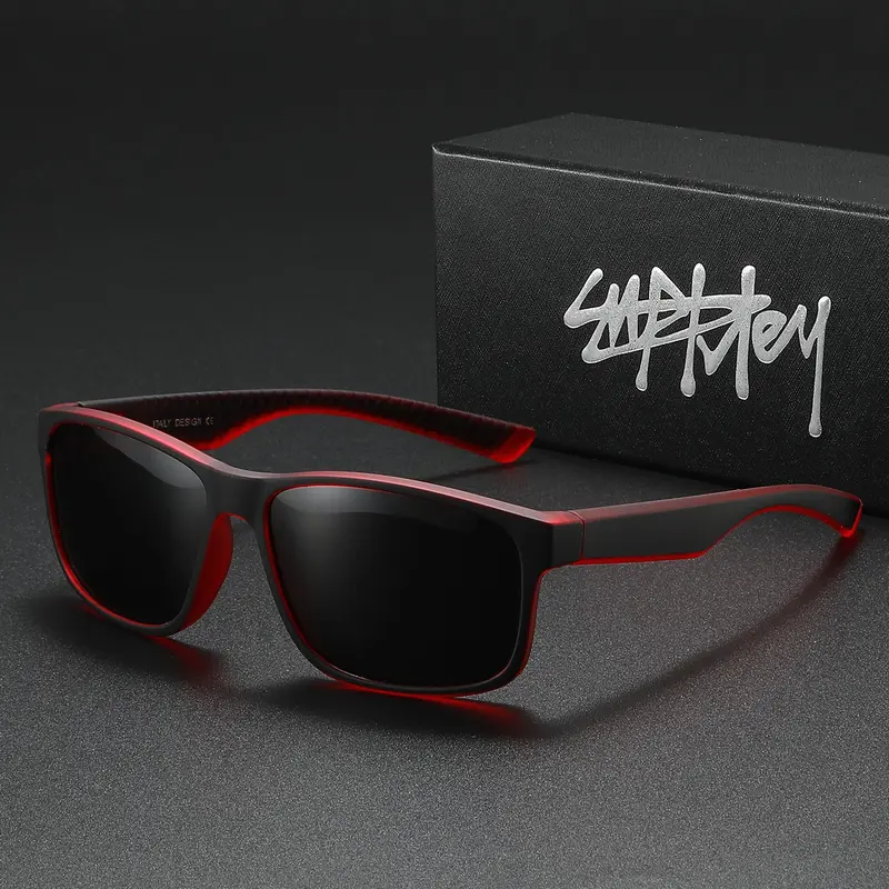 Supkley Trendy Polarized Square Frame Sunglasses, Sun Protective Sunglasses, Casual Sunglasses with Tac Coating Lenses, UV Protection for Outdoor Activities, Anti-Slip Design for Everyday Wear, Modern Trendy Sunglasses, Trendy Styling Sunglasses