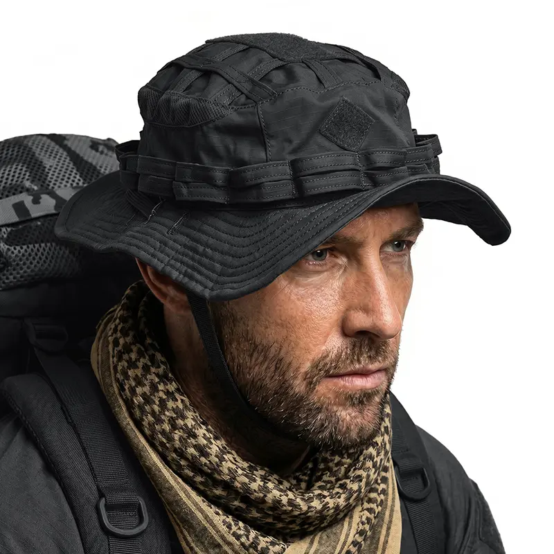 IDOGEAR UFS Boonie Hat for Men/Women Wide Brim Sun Protection Hat Waterproof Grid Fabric with Pocket For Hiking, Fishing,Outdoor 3623