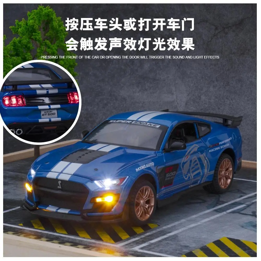 1:24 Ford Mustang Shelby GT500 Alloy Metal Diecast Car Model, Unisex Desktop & Home Display Ornament, 8+ Boy Gifts, Toys & Hobbies Specialty DIY Supplies