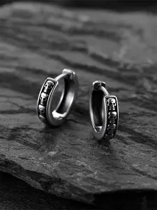 Men's Punk Style Hoop Earrings, 1 Pair Skull Decor Hip Hop Earrings for Party, Daily Clothing Decor, Trendy All-match & Exquisite Jewelry for Birthday Gift, High Quality Earrings