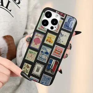 Liquid Large Hole Stamp Label Pattern Shockproof Phone Case Cover for iPhone 15/plus/pro/max, Gift for Family/girlfriend