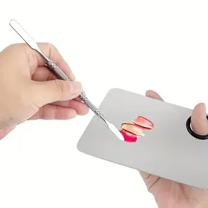 Liquid Foundation Nail Care Palette with Mixing Stick, 1 Count Professional Anti-scratch Makeup Palette with Mixing Stick, Makeup Tool for Women, Portable Makeup Tools, Tools And Gadgets