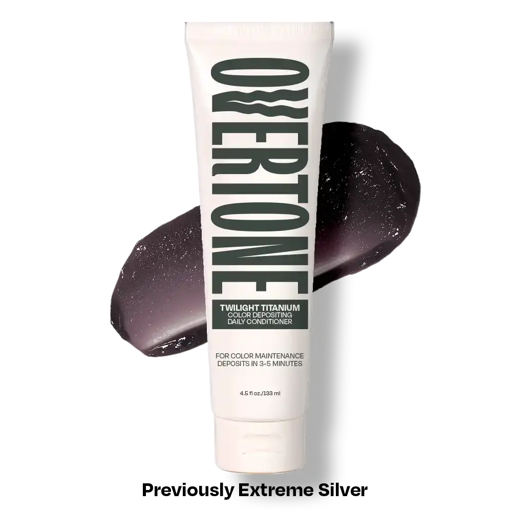 oVertone Color Depositing Daily Conditioner, Twilight Titanium - Hydrating Formula with Coconut Oil for Restoring Moisture