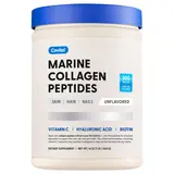 Marine Collagen Peptides - Hydrolyzed Ultra-fine Collagen Powder for Women & Men, Hyaluronic Acid, Biotin, Vitamin C, for Skin,     Hair, Nails, Joints, Non-GMO, Unflavored, Easily Dissolved, 16oz