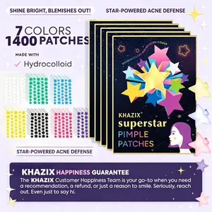 KHAZIX Mild Concealer Protective Star Hydrocolloid Patches, 7 Colors Mega Pack, Single Item, Non-Flammable Aerosols, Made in China, Ideal for Various Uses