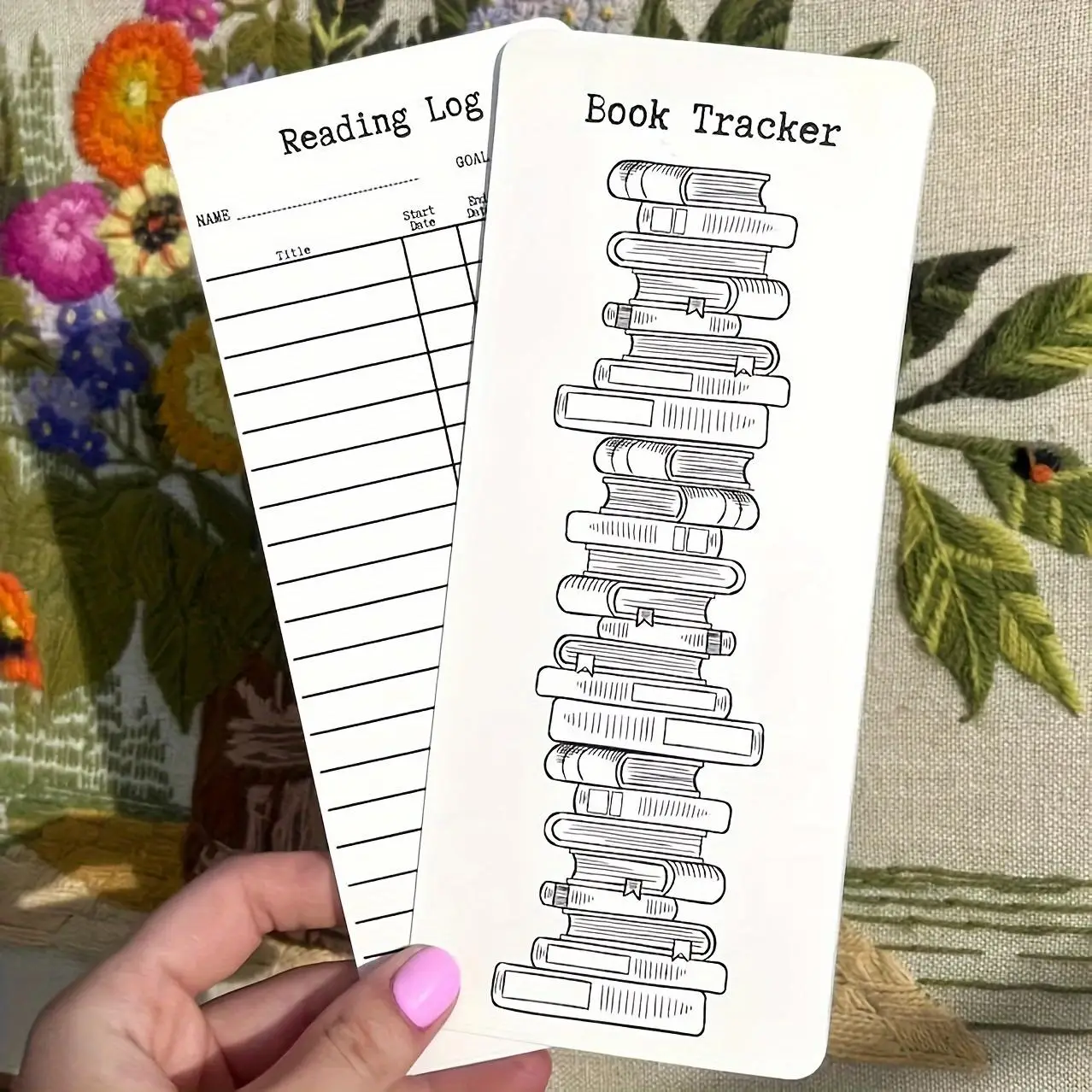 Reading List Bookmark, 6 Counts/set Reading Log Note Card, Personal Reading Log Book Tracker Card, Gift for Reading Lover & Student