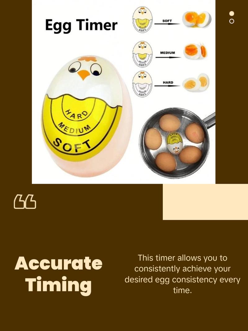 Color Changing Egg Timer - Accurately Measures Hard & Soft Boiled Eggs with Sensitive Indicator Kitchen Accessory 2.12x1.57 Inches Color Changing Egg Timer - Accurately Measures Hard & Soft Boiled Eggs with Sensitive Indicator Kitchen Accessory 2.12x1.57 Inches