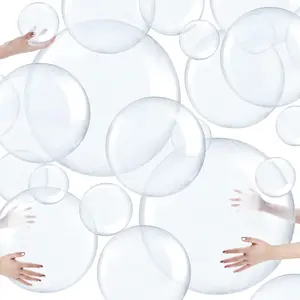 20 Pcs Inflatable Beach Balls Bulk, Multiple Sizes Summer Swimming Pool Balls for Adults Hawaii Luau Party Supplies (Clear,Classic)