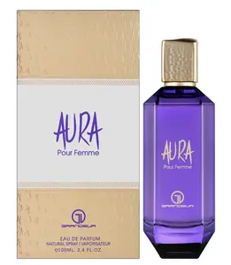GRANDEUR Aura Pour Femme EDP - 100 ML (3.4oz) Women's Single Item Fragrance, Enchanting Floral & Wood Scent with Luxurious Jasmine & Amber Notes