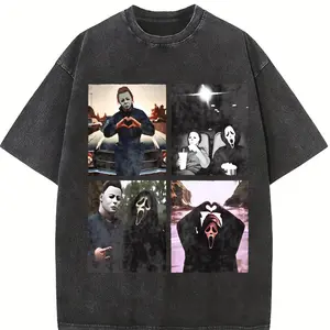 Michael Myers And Ghostface Tshirt, Retro Halloween Horror Movie Shirt, Scream Movie Tee, Friday The 13th Shirt
