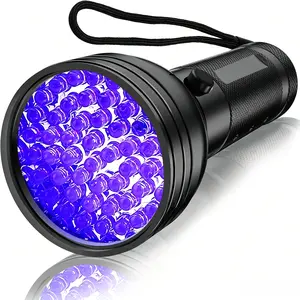 51 LED UV Black Light Flashlight Pet Urine Detector For Dog Cat Dry Stains Bed Bug Scorpion Finder Resin Curing Anti-Leak Stain Inspection Ultraviolet Flashlight Home Cleaning Tool