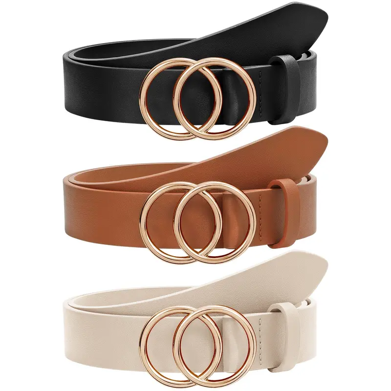JASGOOD Women Leather Belt Fashion Soft Faux Leather Waist  display picture 3