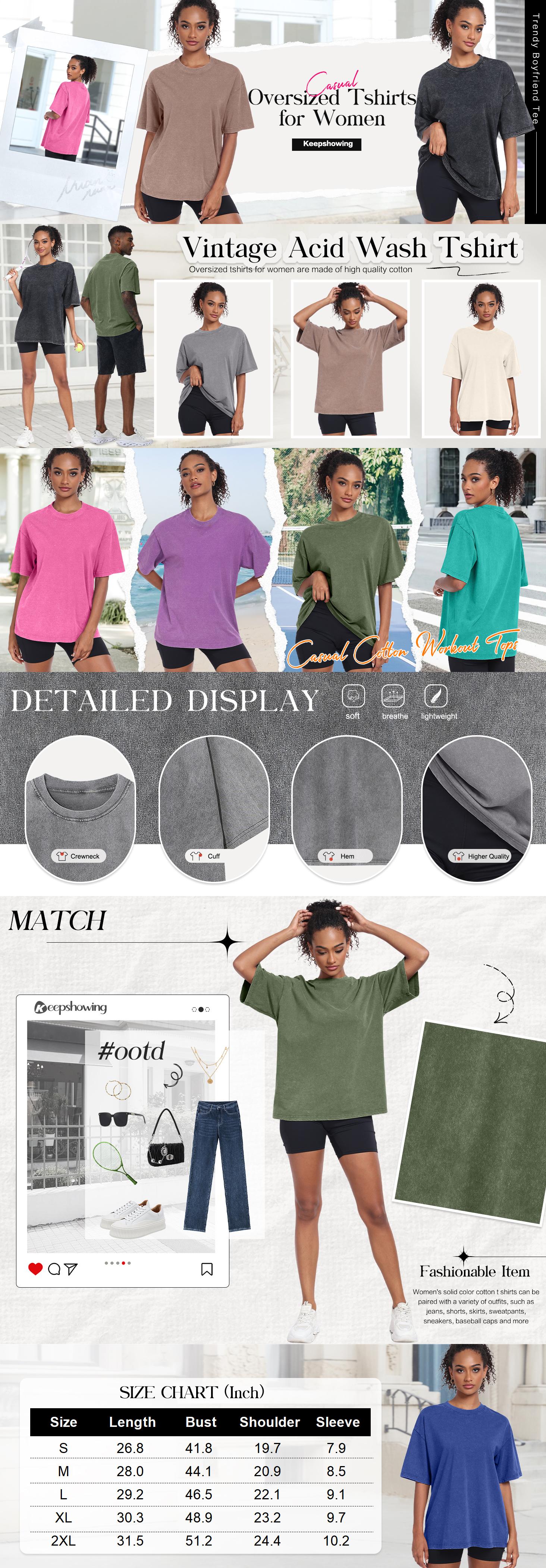 4 Pack Acid Wash Unisex Oversized Cotton T-Shirt Crew Neck Half Short Sleeve Summer Top Casual Loose Fit Solid Streetwear Comfortable Tees Basic Womenswear Shortsleeve Tshirt,back to school,back to school shopping
