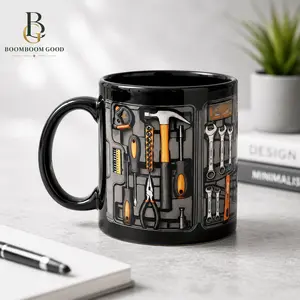 Creativity Funny Coffee Mug - Mechanic Toolbox Set pattern, 11oz Mug for Auto Mechanics, Unique Gifts for Birthdays, Holidays, Christmas, Perfect Coffee Cup Ceramic mug Drinkware Washable Reusable Reuse