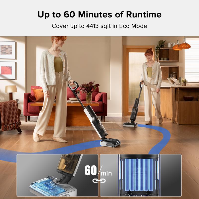 Roborock F25 Wet Dry Vacuum Cleaner, Cordless, All in One with 20000Pa, 194°F Hot Air Flash Drying & High temperature Self Cleaning