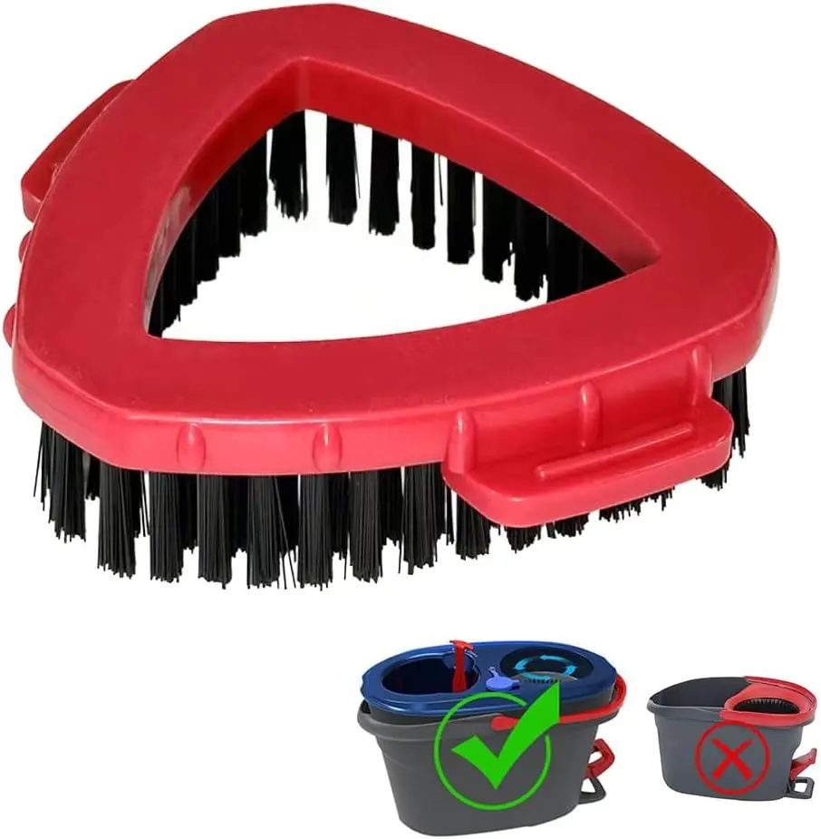 O-Cedar RinseClean 2 Tank System Scrub Brush for Spin Mop Stiff Bristle Scrubbing All Purpose Triangle Replacement Head 1pcs