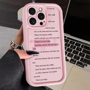 A pink phone case with inspirational quotes pattern, shockproof and durable, suitable for iPhone 17 Air/16 Plus/15 Pro Max/14 Pro/13/12/11/XS Max/X phone case, perfect for holiday gifts for family, friends, lovers, girlfriends TY165