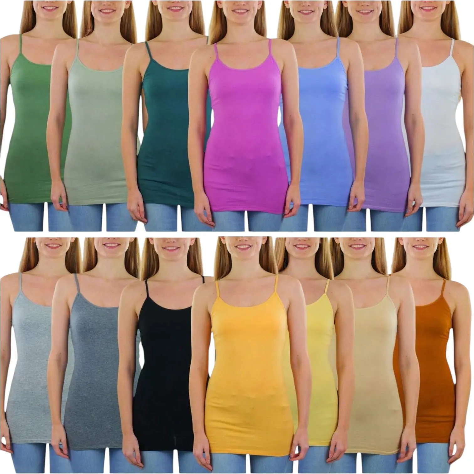 ToBeInStyle Women's Single Or Multi-Item Pack Of Randomly Selected Cami Style Tank Tops