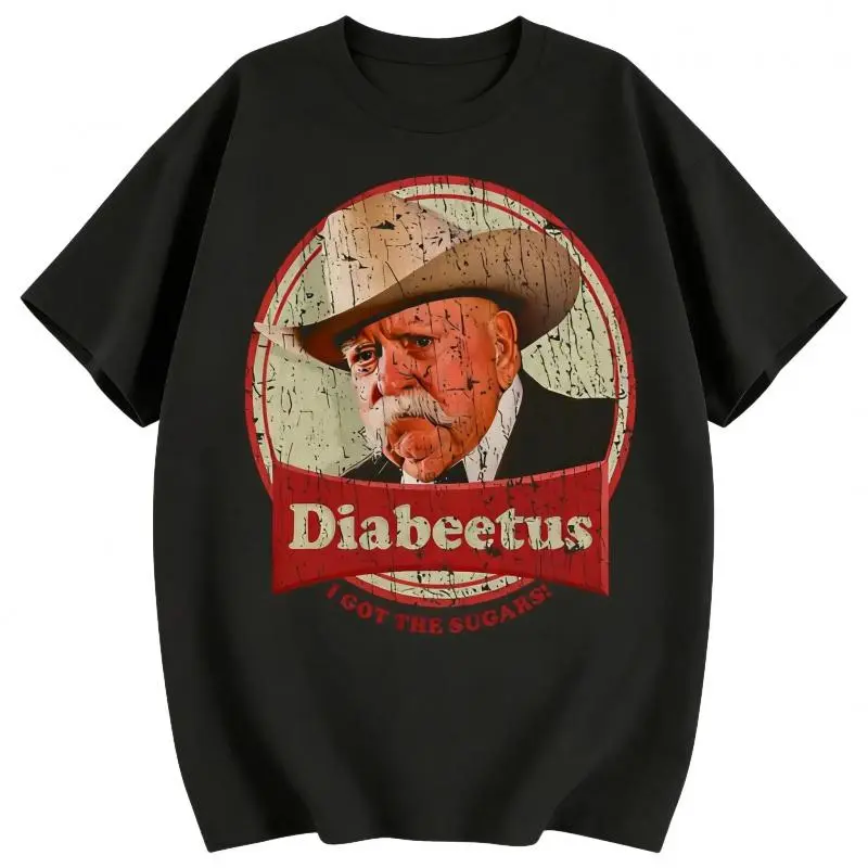 Unisex Diabeetus Print 100% Breathable Cotton Classic White Tee - Minimalist Retro Short-Sleeve Round Neck Sports Top, Soft Menswear Streetwear Fabric, Crew Neck