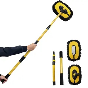 Black Friday 43'' Long handle car wash mop,Brush head 360° rotating,Detail cleaning,3X Fast Clean,Retractal Christmas gifts: Must-haves for car ownersle aluminum