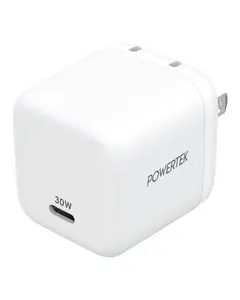 Liquipel Powertek White Type-C Fast Charging Wall Charger 30W PD USB-C for iPhone, iPad, iWatch, Galaxy, Tablet