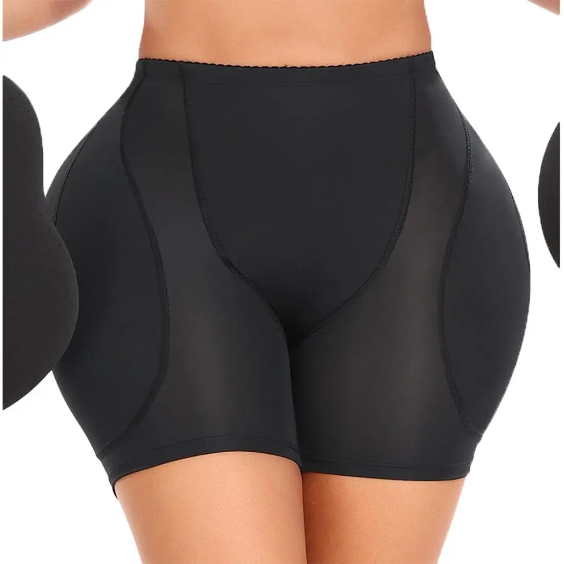 POP CLOSETS Padded Underwear for Women Tummy Control Shapewear Shorts Butt Pads Basic Womenswear Soft Breathable Solid Color Lingerie